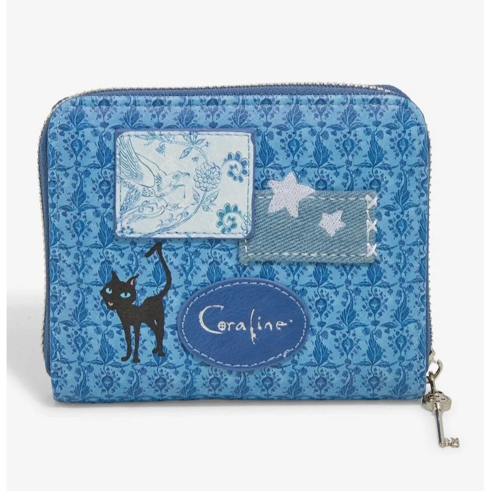 Loungefly Coraline Denim Backpack & Wallet Set Cosplay Patchwork Bag‎